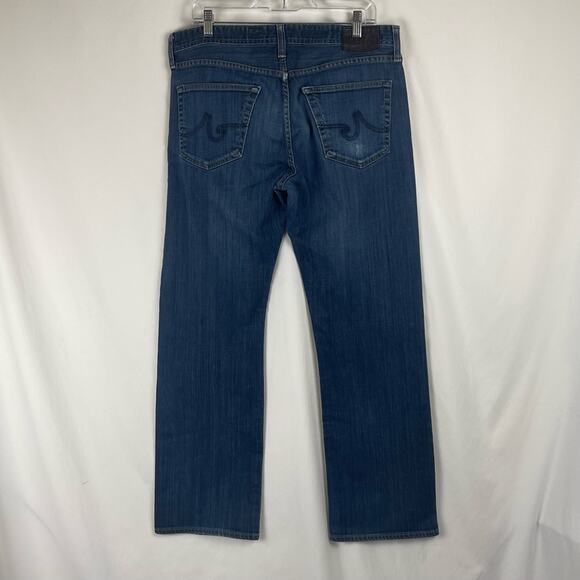 AG Adriano Goldschmied Cotton Mid Rise Straight Leg Hippie Blue Jeans Size 36 - Picture 5 of 13